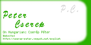 peter cserep business card